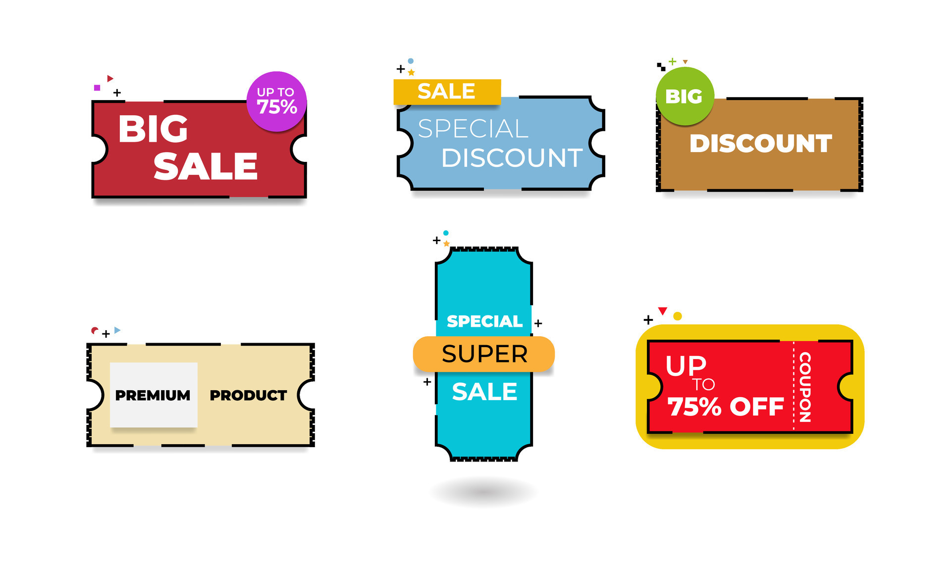 coupon discount sticker label flat banner vector illustration 28661005