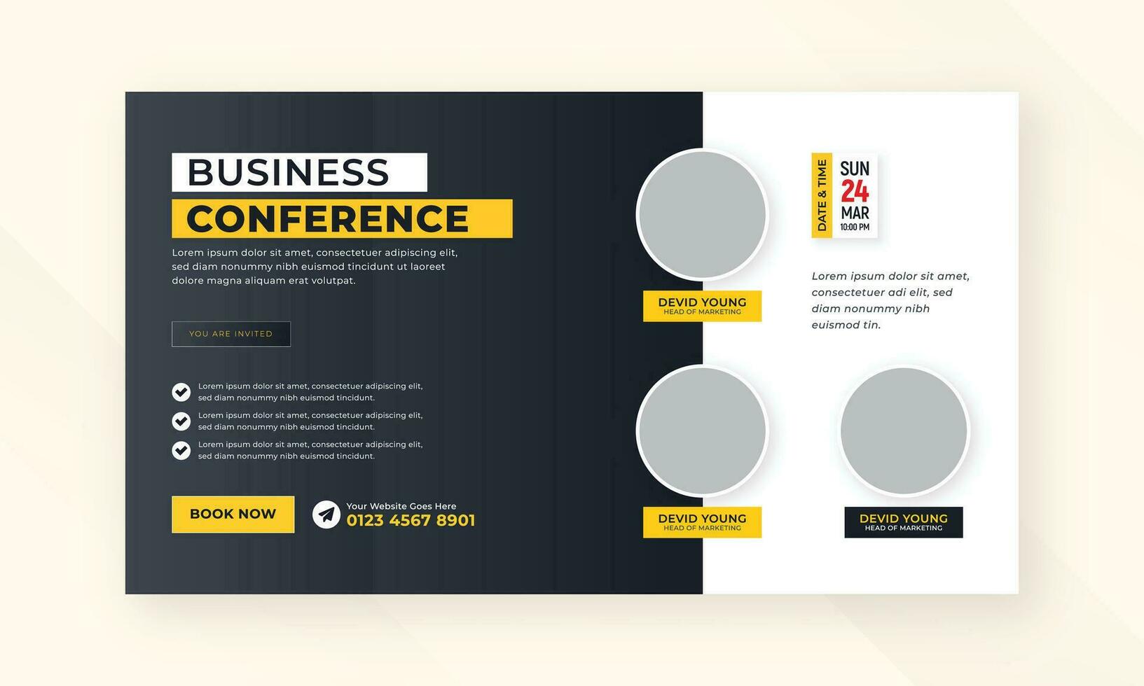 Live webinar online marketing business conference web banner and cover template design vector