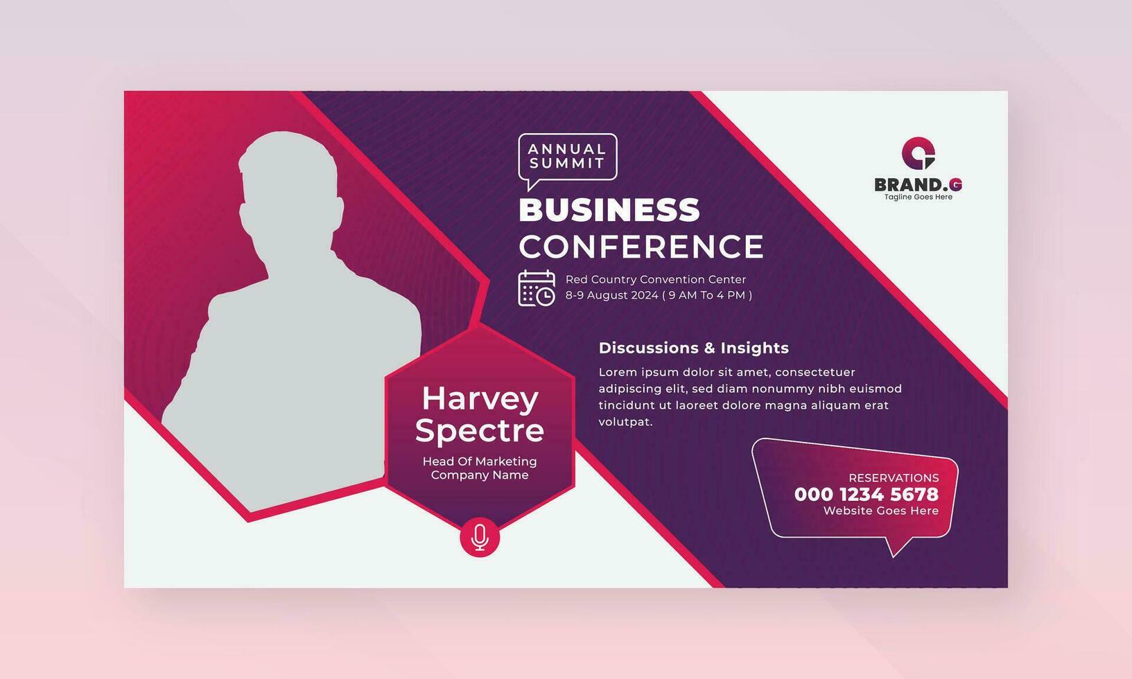Live webinar online marketing business conference web banner and cover template design vector