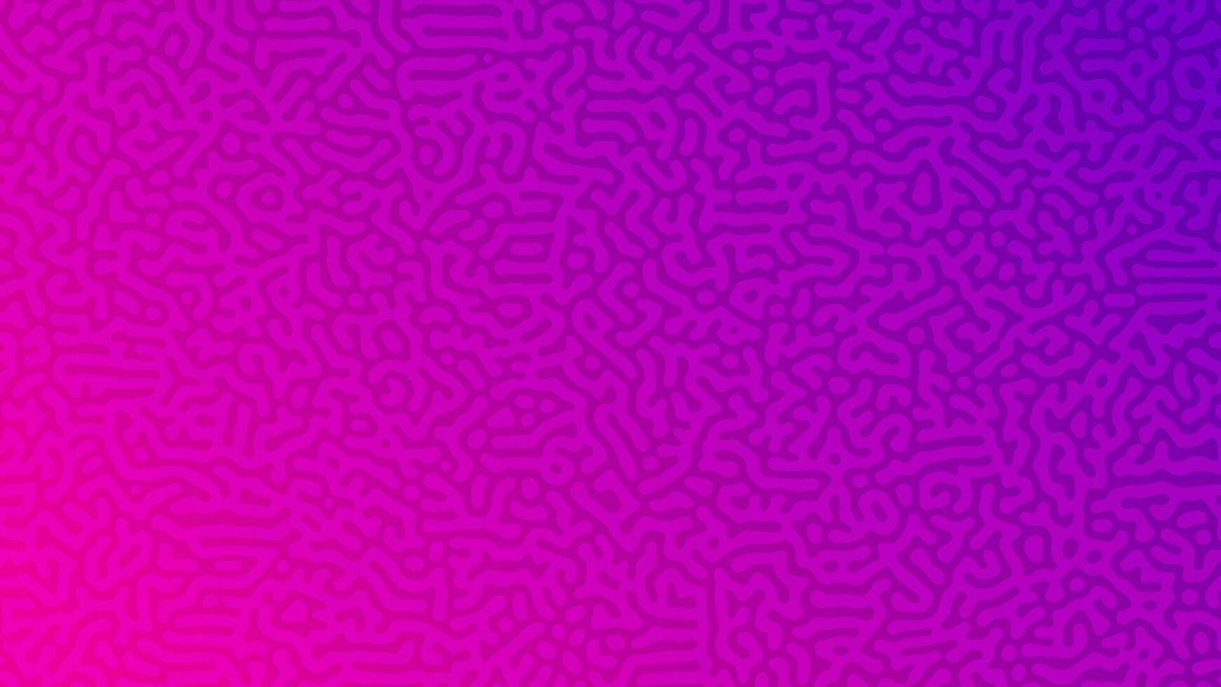 Purple Turing reaction gradient background. Abstract diffusion pattern with chaotic shapes. Vector illustration.