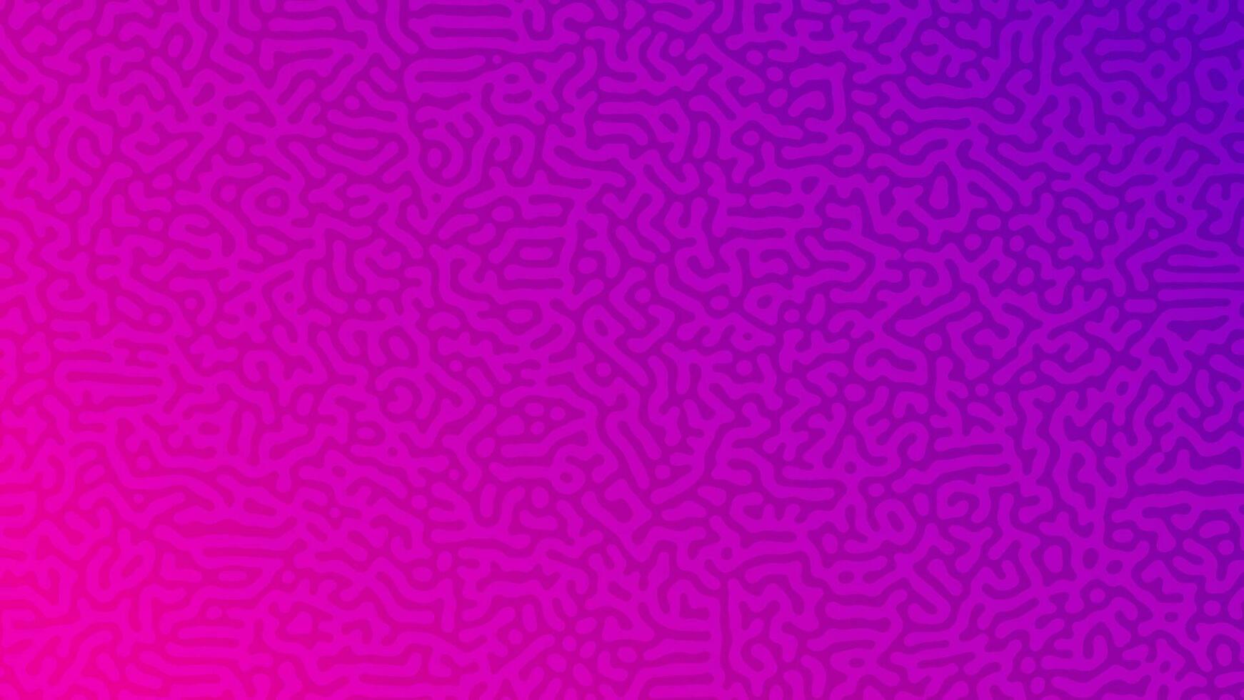 Purple Turing reaction gradient background. Abstract diffusion pattern with chaotic shapes. Vector illustration.