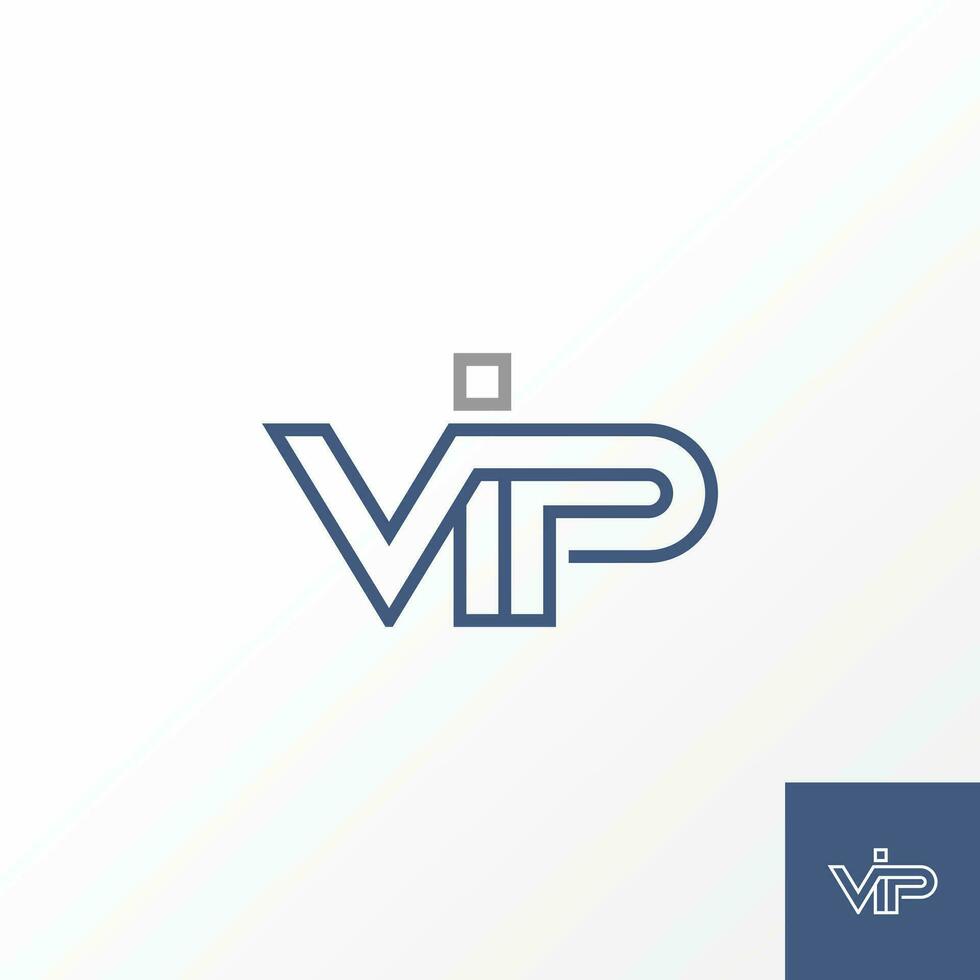 Logo design graphic concept creative abstract premium vector stock initial letter VIP font with double line connected. Related to monogram typography