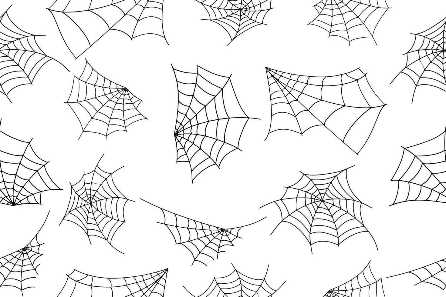 Halloween spider web seamless pattern. white background and black cobweb. Seamless vector background. . Vector