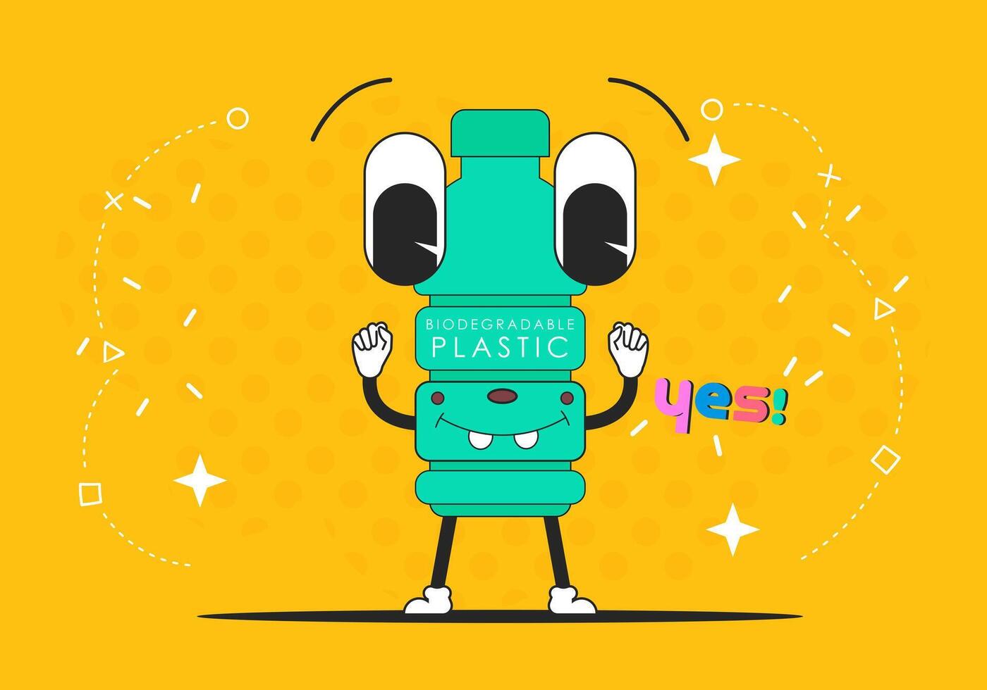Concept on the theme of ECO. traditional cartoon. . vector