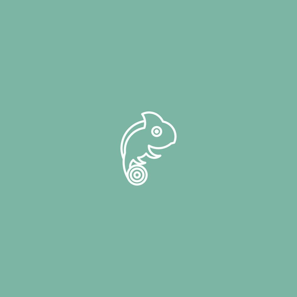 Chameleon Line Art. Simple Minimalist Logo Design Inspiration. Vector Illustration.