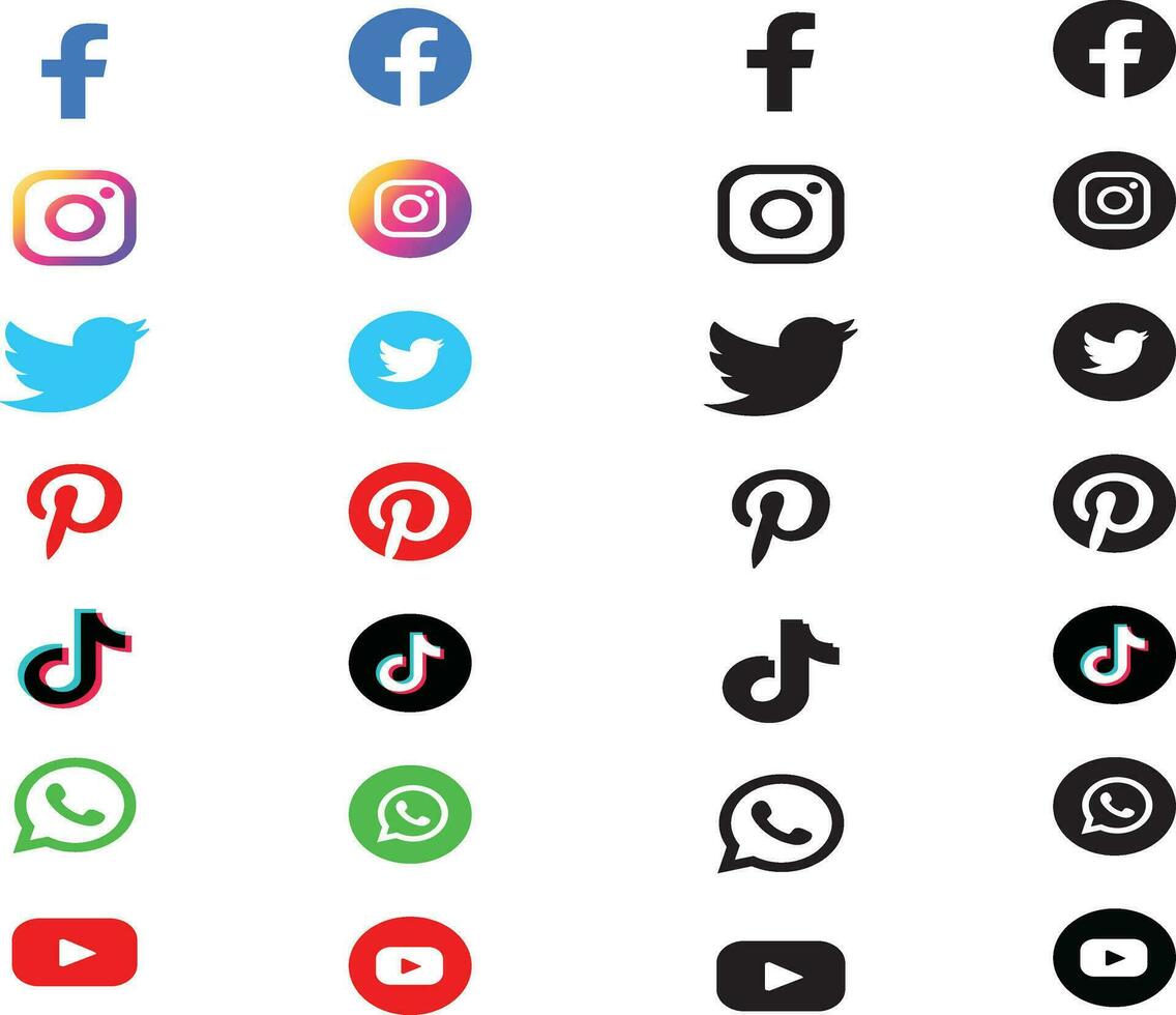 iconos de redes sociales vector