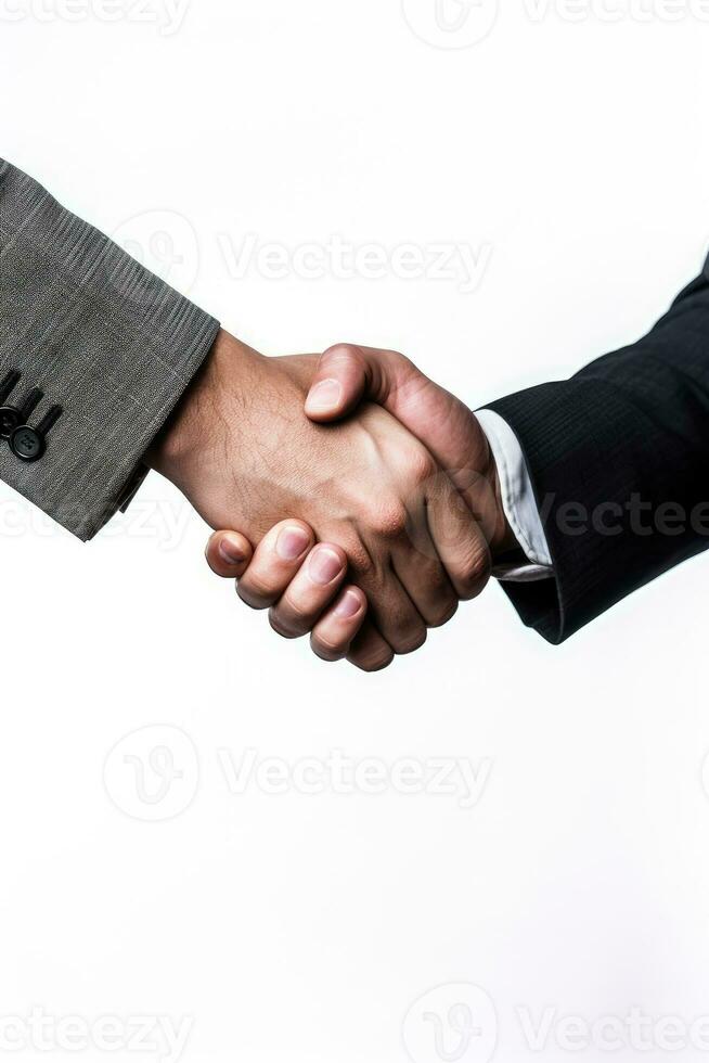 Handshake, wearing a suit, formal occasion, AI Generated photo