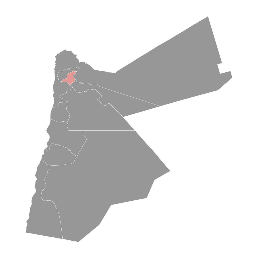 jerash gobernación mapa, administrativo división de Jordán. vector