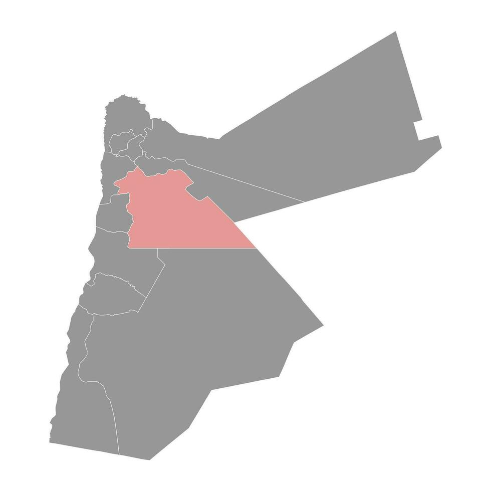 Amman governorate map, administrative division of Jordan. vector