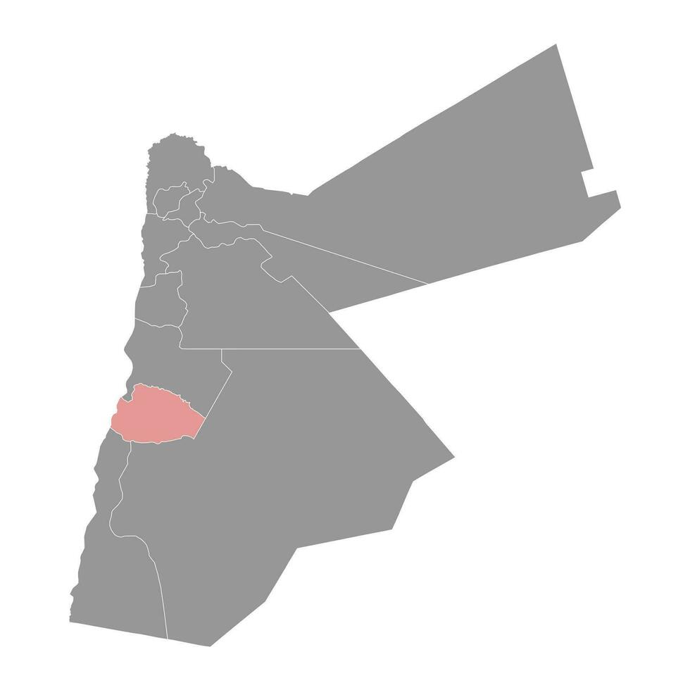 tafilá gobernación mapa, administrativo división de Jordán. vector