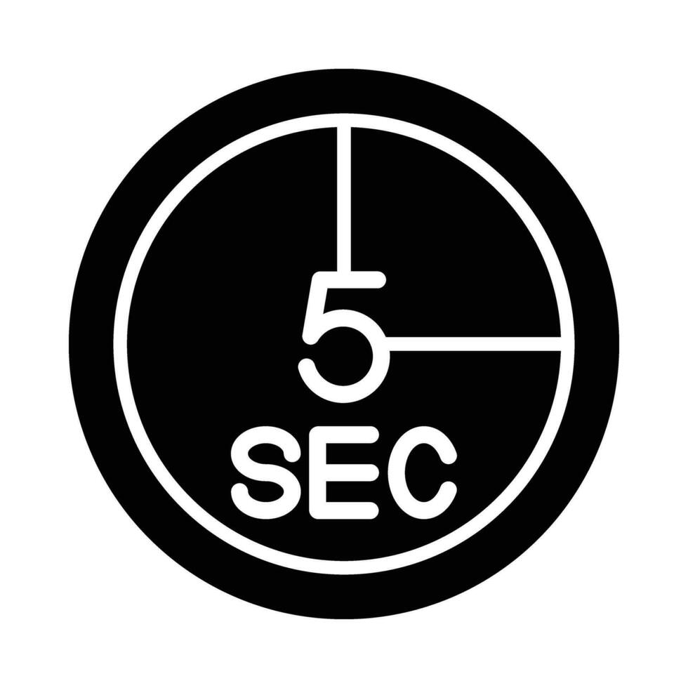 5-Second-Test Vector Glyph Icon For Personal And Commercial Use.