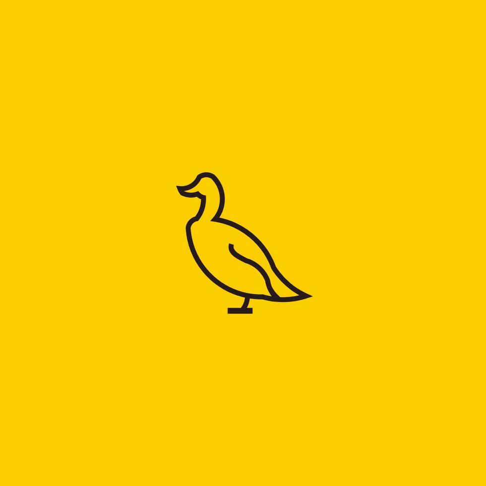 Duck Line Art. Simple Minimalist Logo Design Inspiration. Vector Illustration.