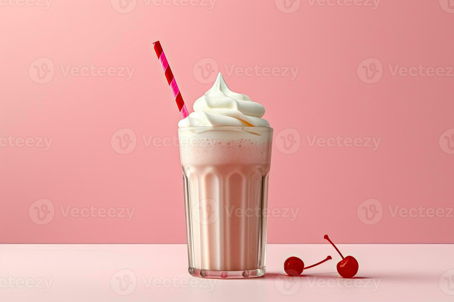 3d milk shake glass with dressing of fruits Generative AI photo
