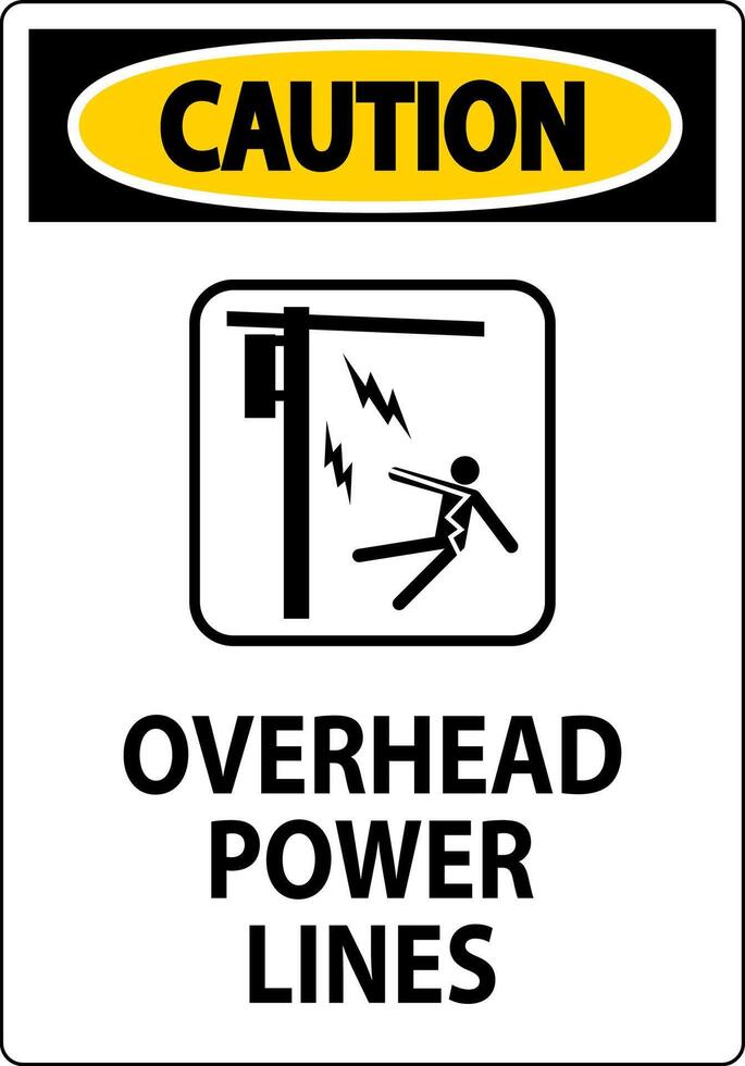 Caution Sign Overhead Power Lines vector
