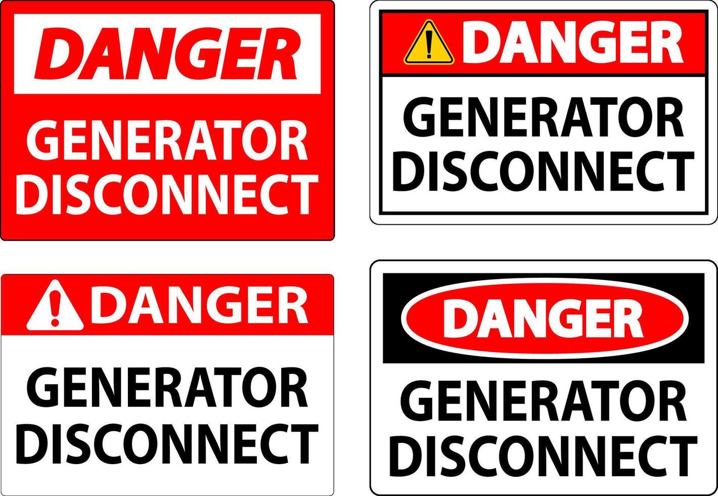 Danger Sign Generator Disconnect vector