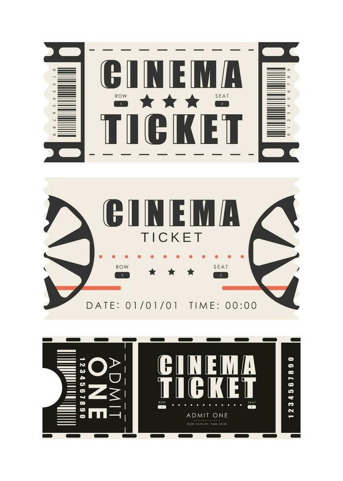 Ticket template set. Pass card design. Isolated on white background. Vector. vector