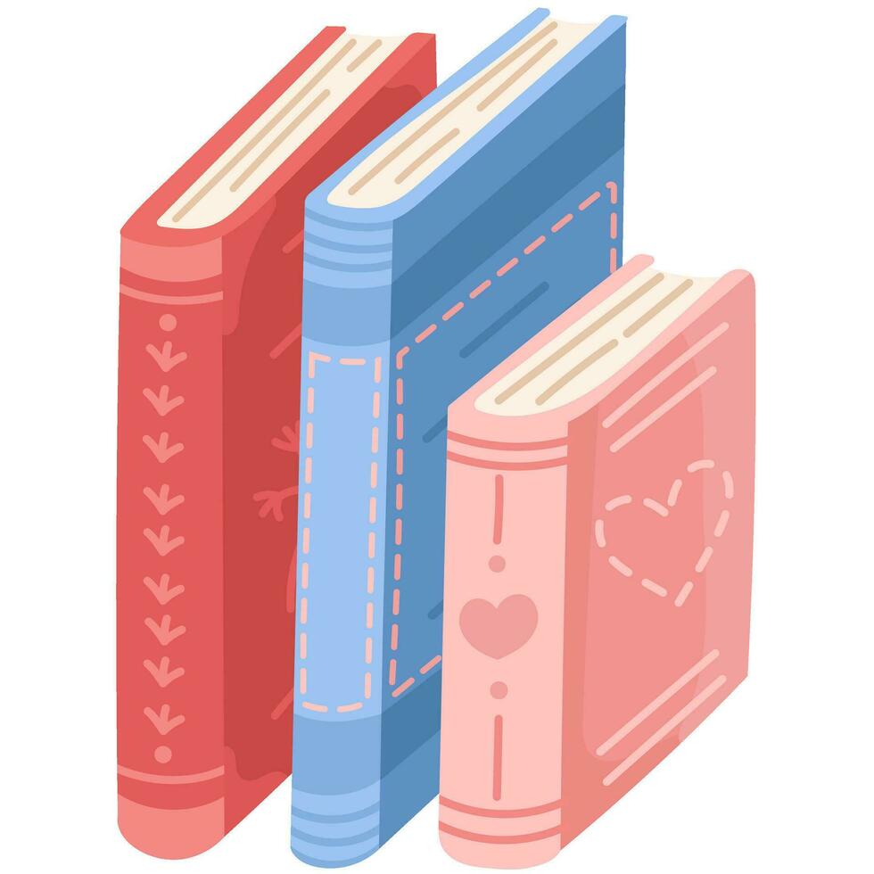 Stack of books to read in flat design style. Literature for reading and education. vector