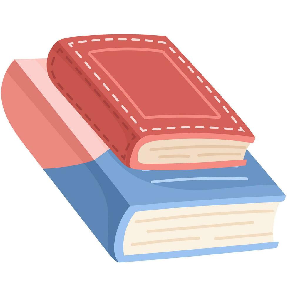 Stack of books to read in flat design style. Literature for reading and education. vector