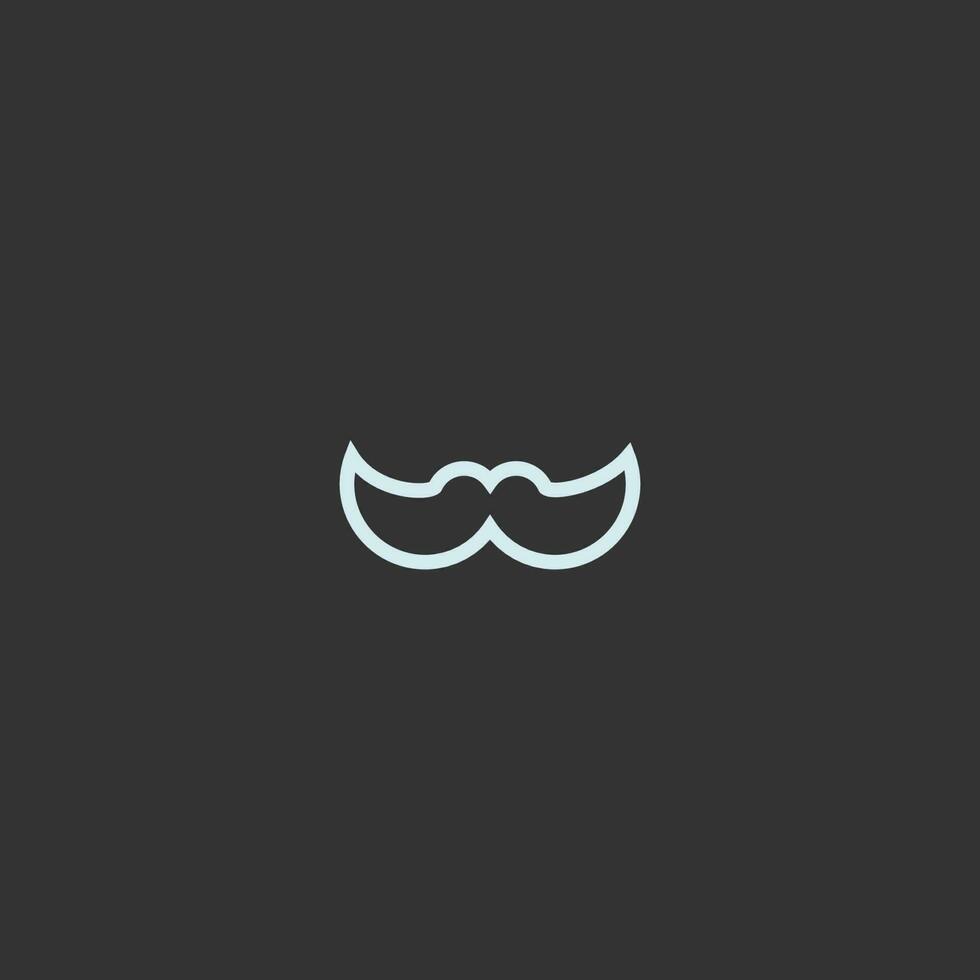 Moustache Line Art. Simple Minimalist Logo Design Inspiration. Vector Illustration.