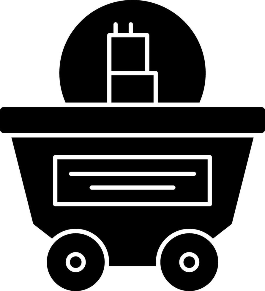 Mine cart Vector Icon Design