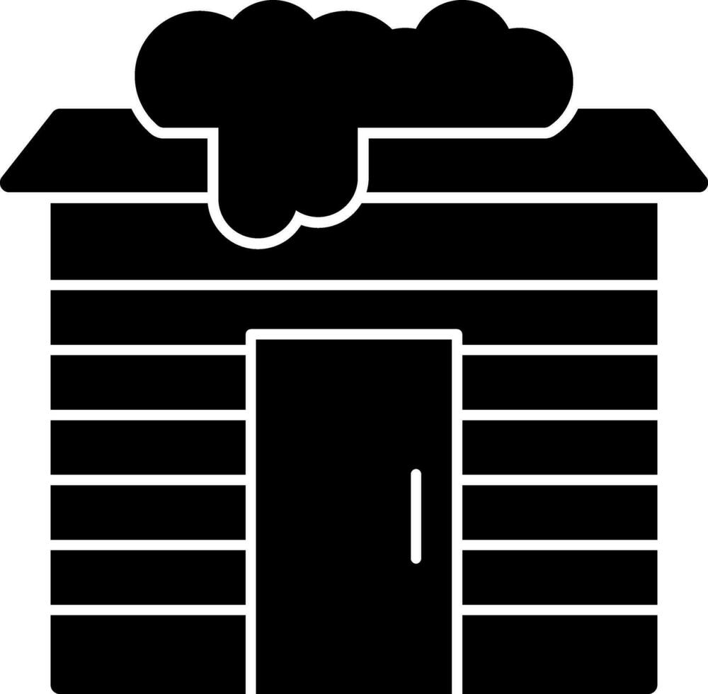 Snowy cabin Vector Icon Design