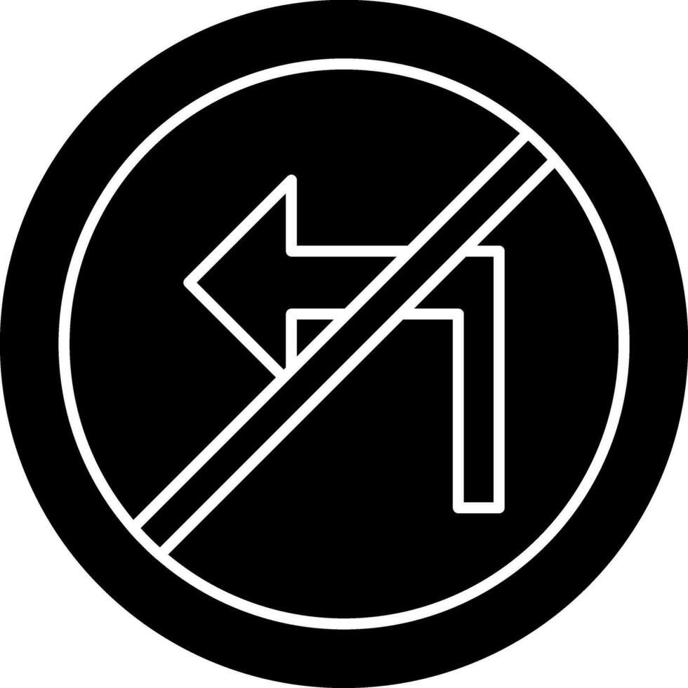 No Turn Left Vector Icon Design