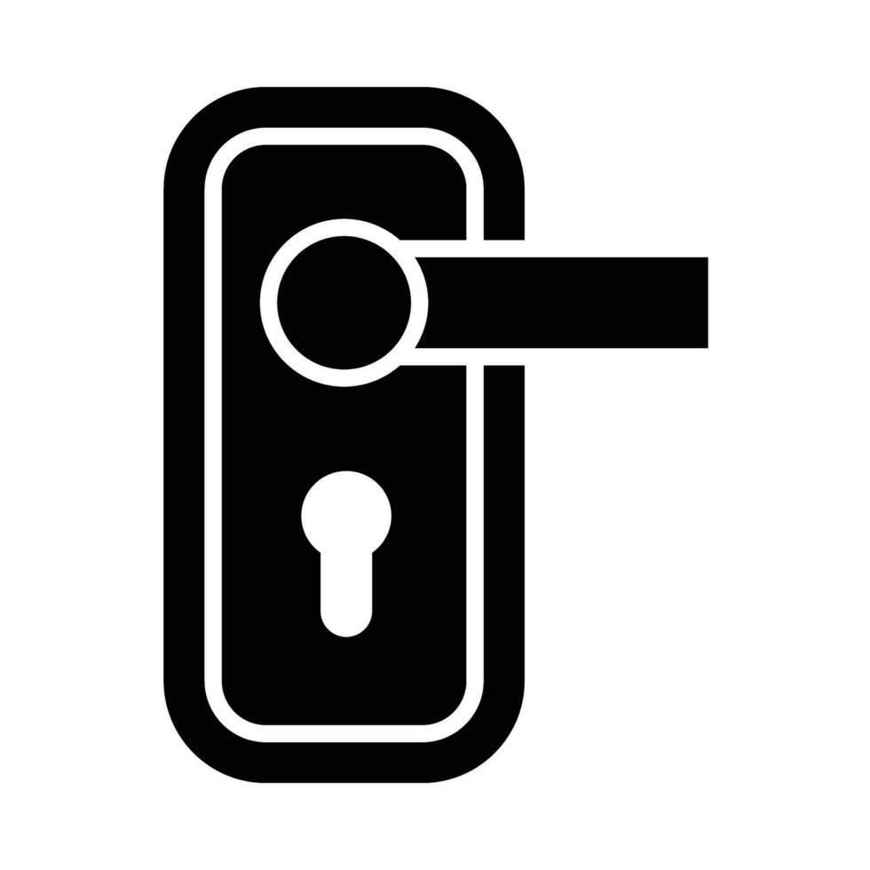 Door Lock Vector Glyph Icon For Personal And Commercial Use.