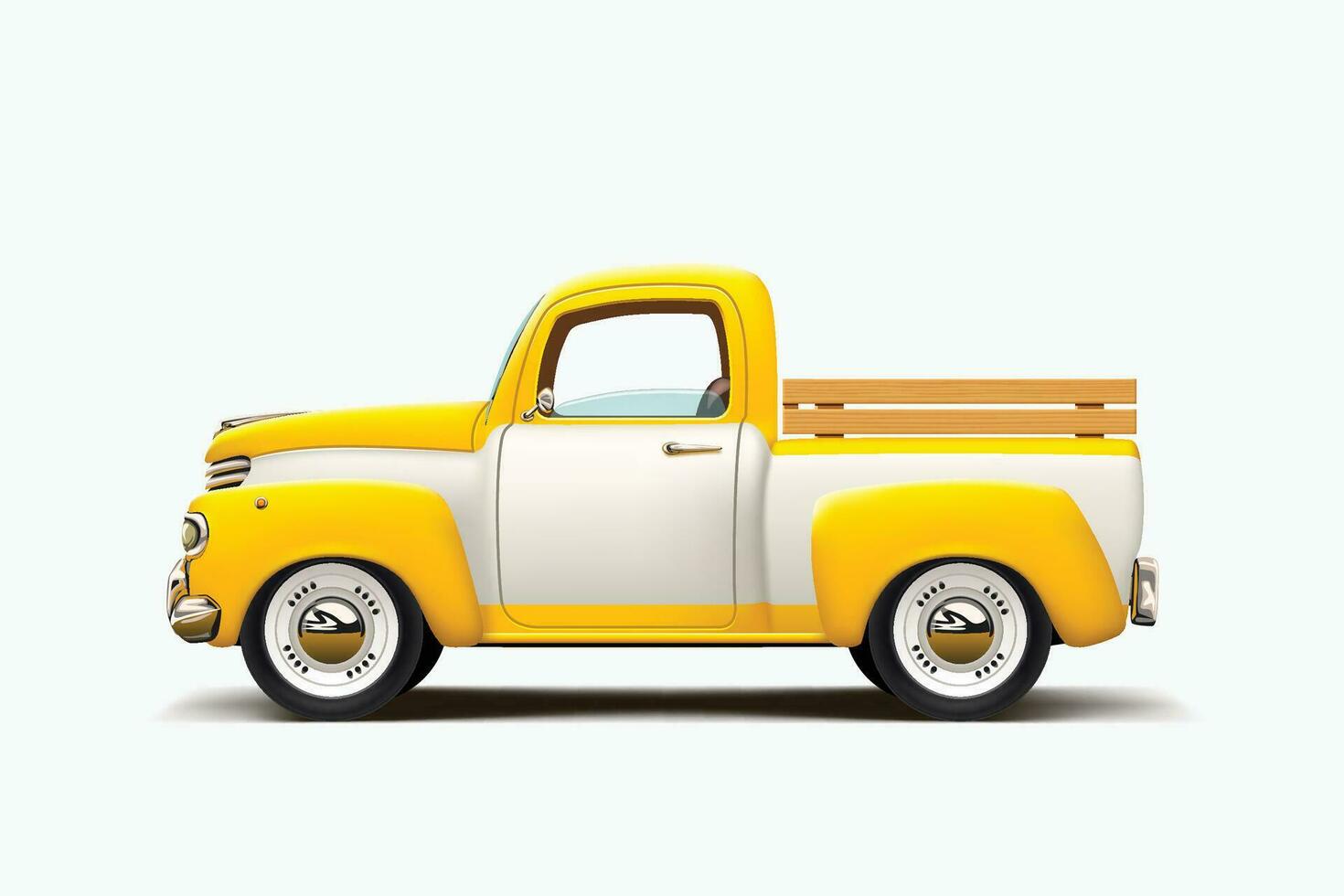 retro two color pickup vector