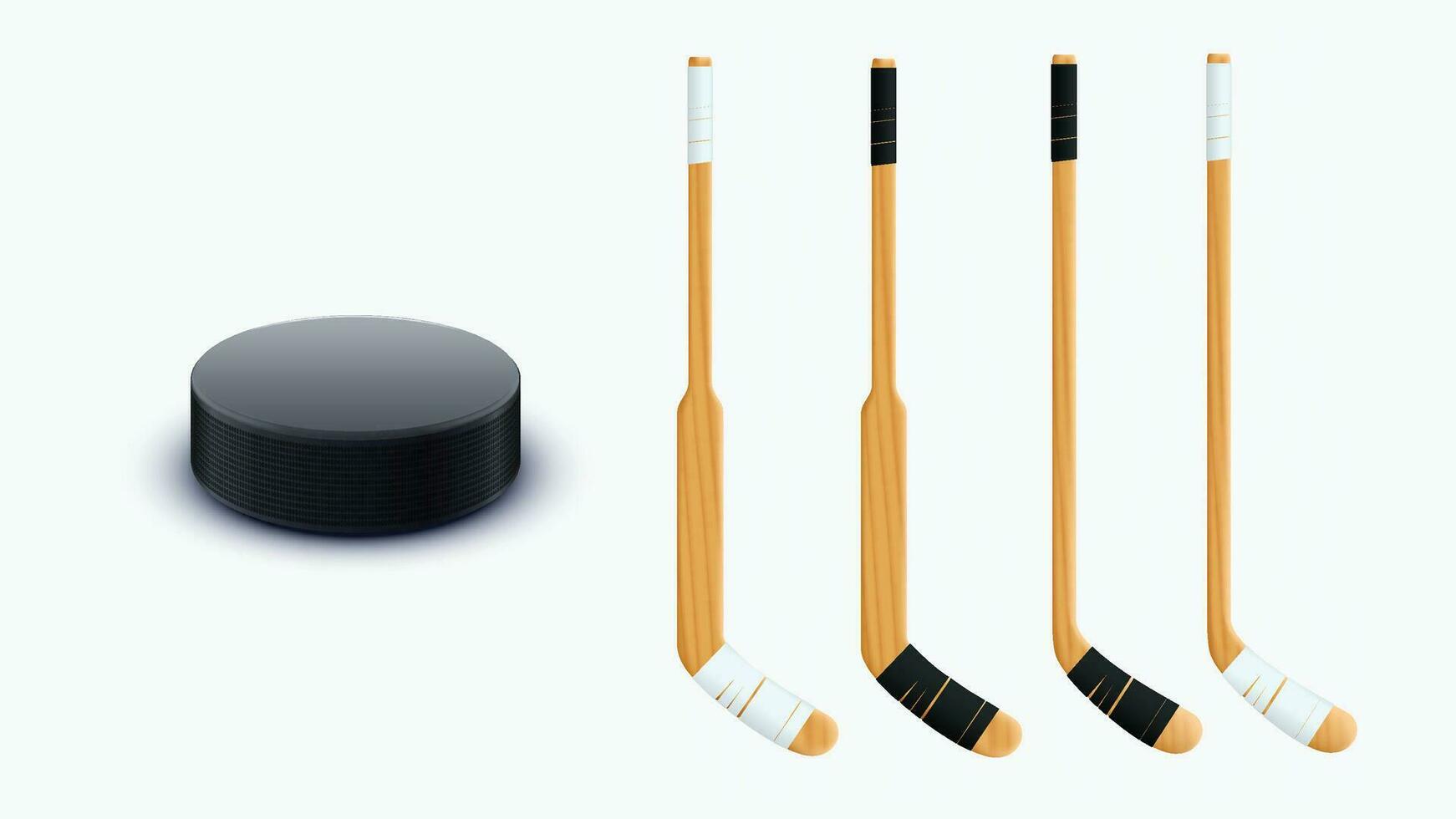 puck and sticks isolated vector