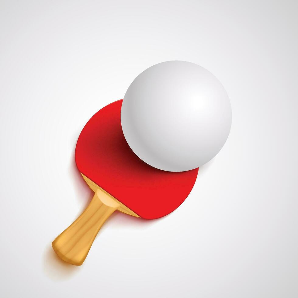 red ping pong racket vector