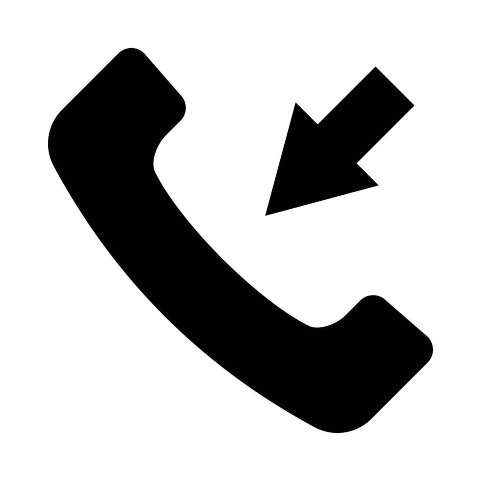 Incoming Call Vector Glyph Icon For Personal And Commercial Use.