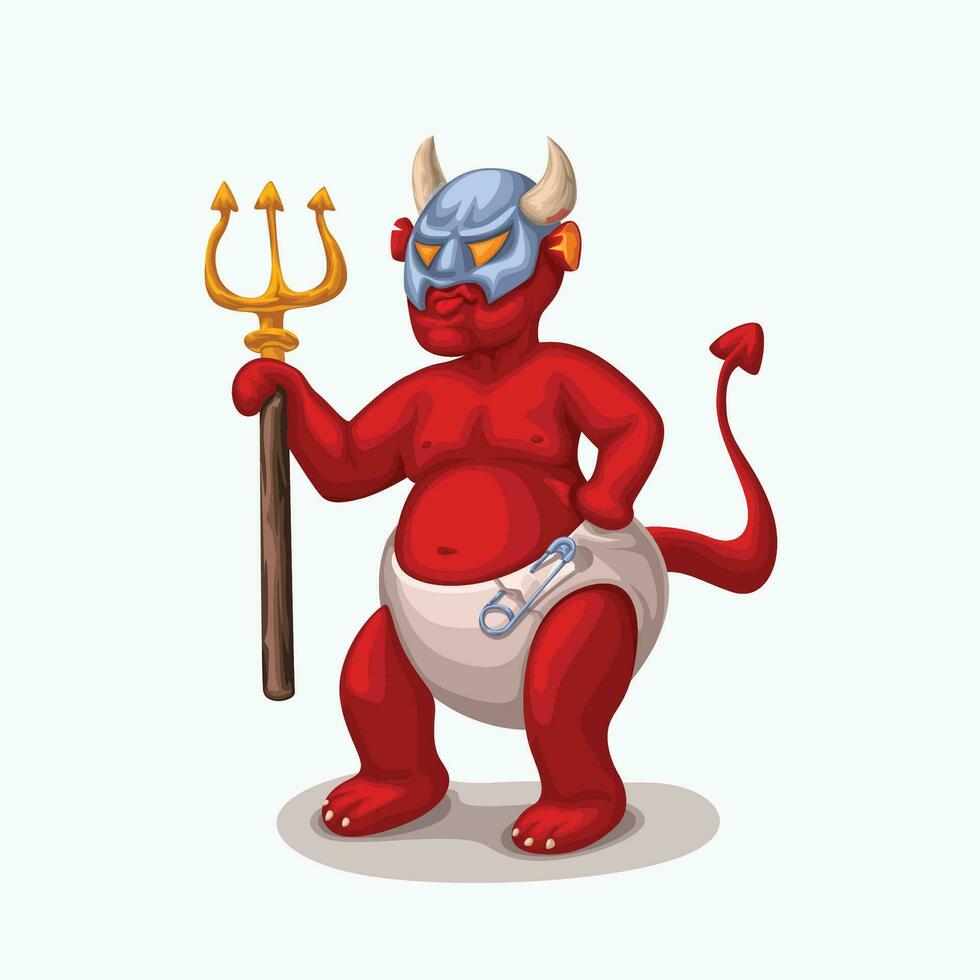 cartoon devil on white vector