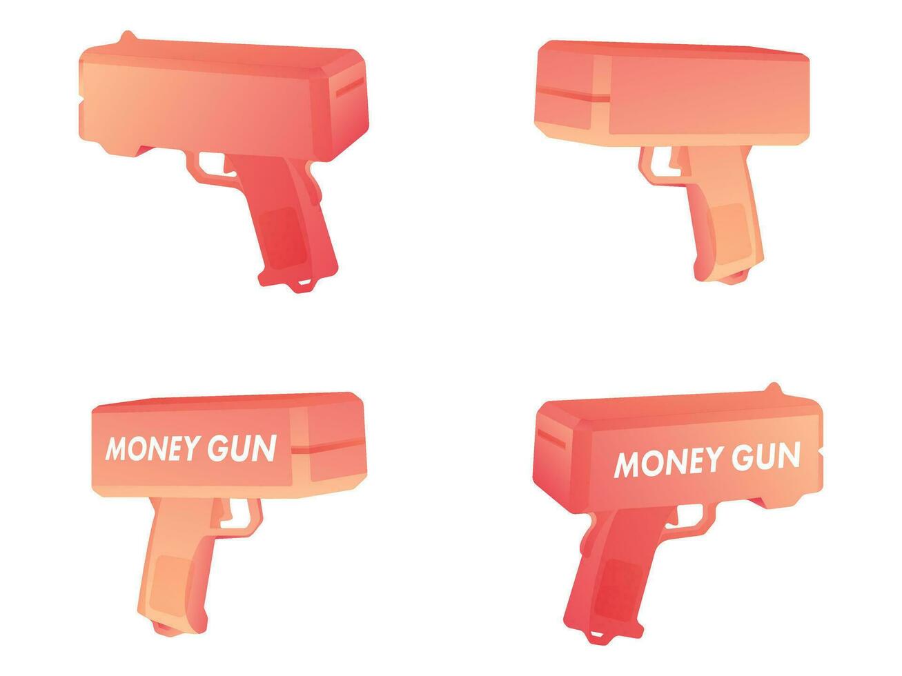 Money gun. Toy gun with money. Modern cartoon style. vector