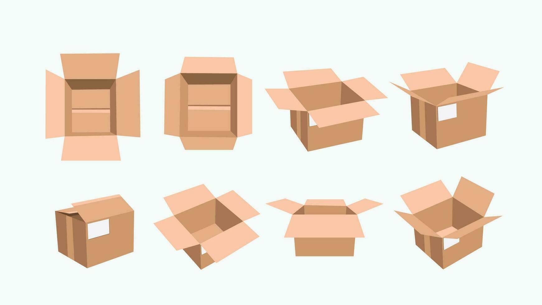 carton box set open vector