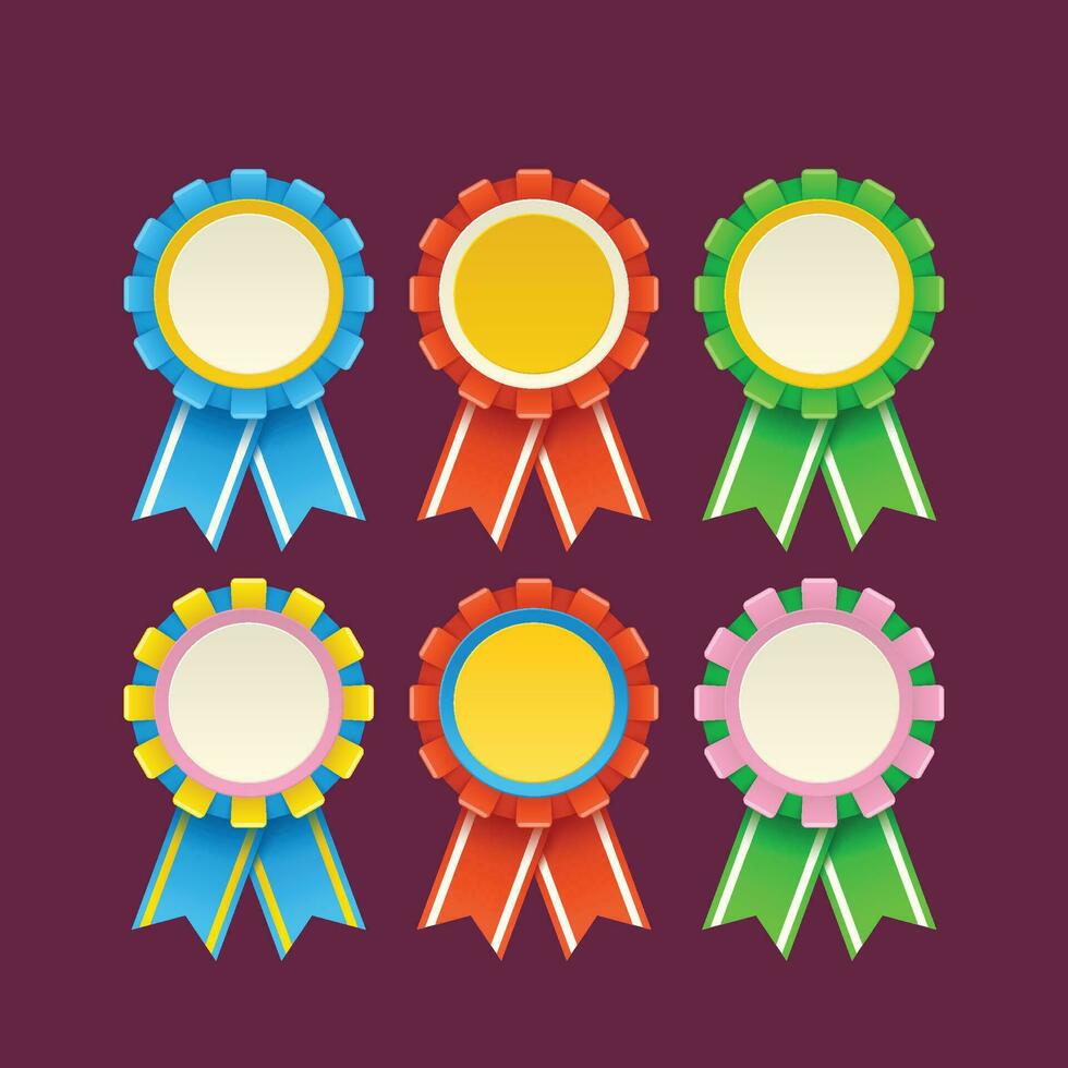 set of coloful medals vector