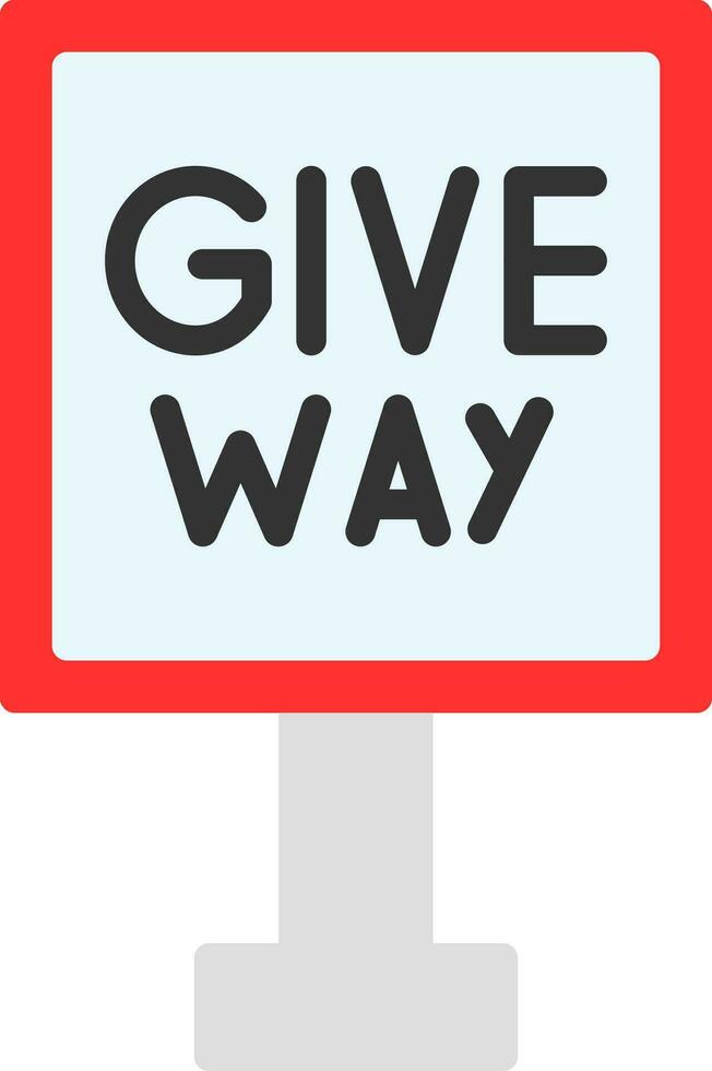 Give Way Vector Icon Design