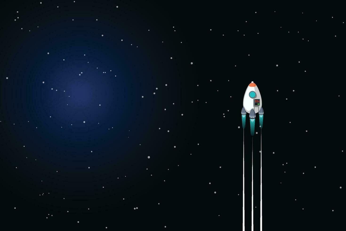 space rocket in deep space vector