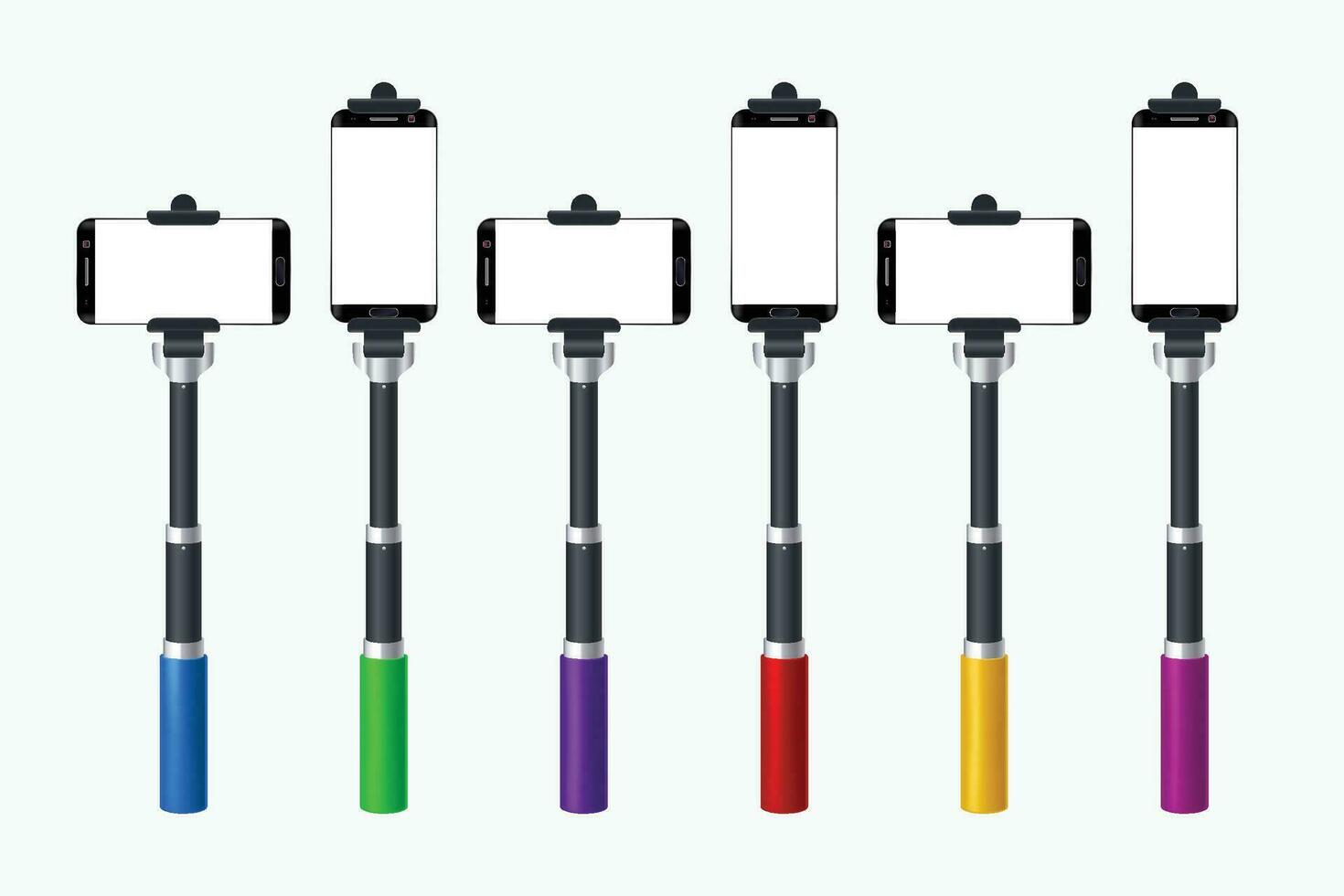 selfie stick set vector