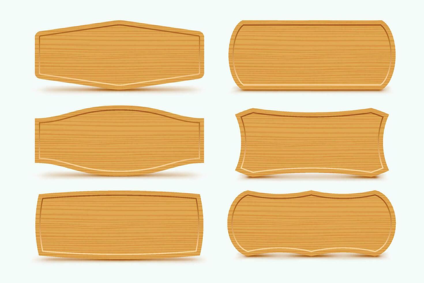 wooden shapes set vector