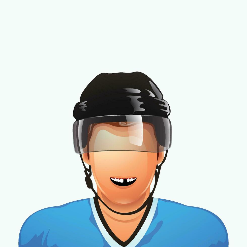 hockey palyer no tooth vector