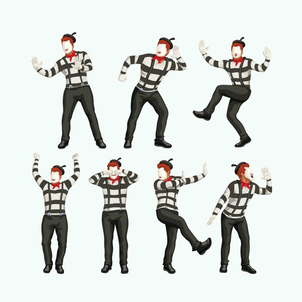male mime set vector