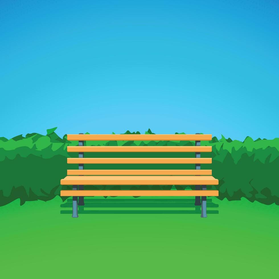 bench on grass vector