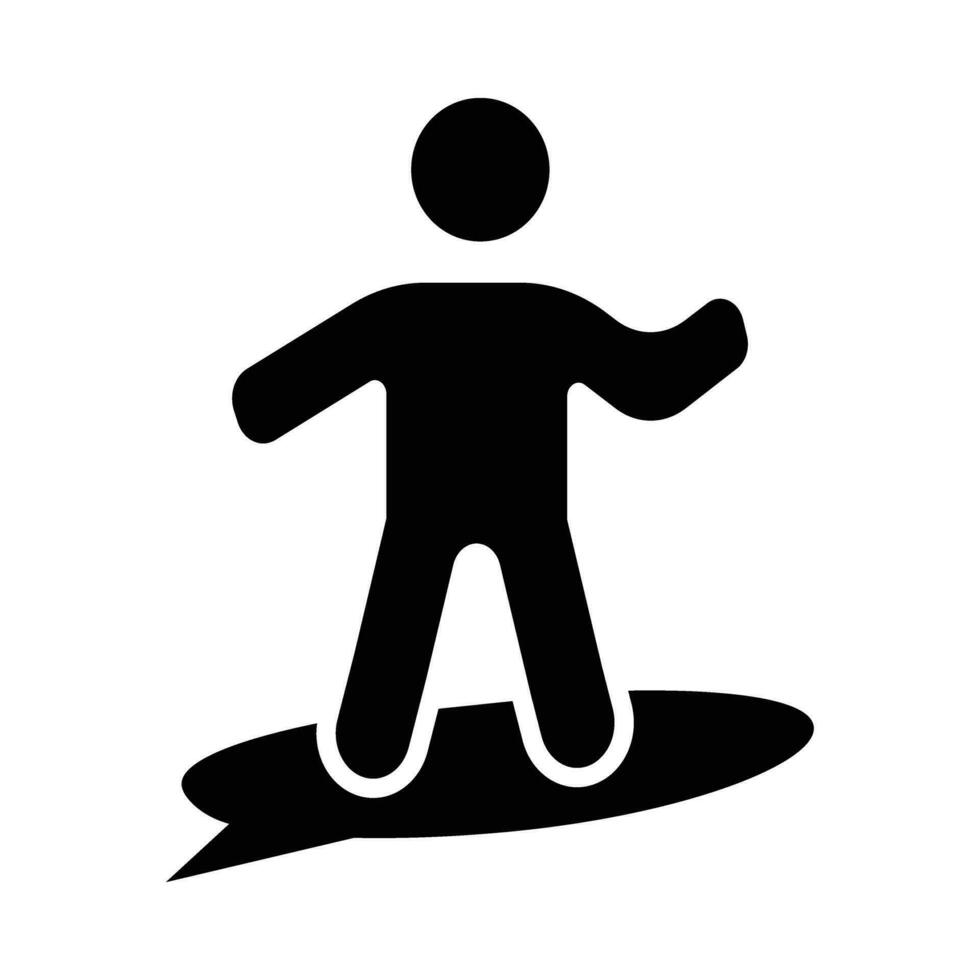 Person Surfing Vector Glyph Icon For Personal And Commercial Use.