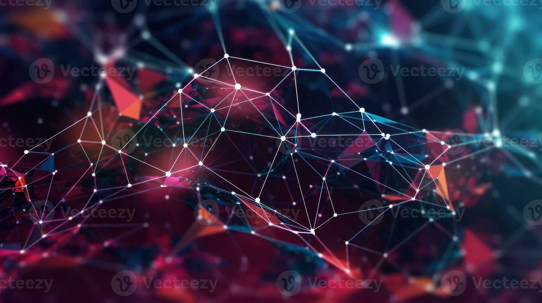 Futuristic 3D network connections with a plexus design background. Technology concept representing data transfer, internet, and cyber connectivity in a modern and abstract manner. Ai generated Image photo
