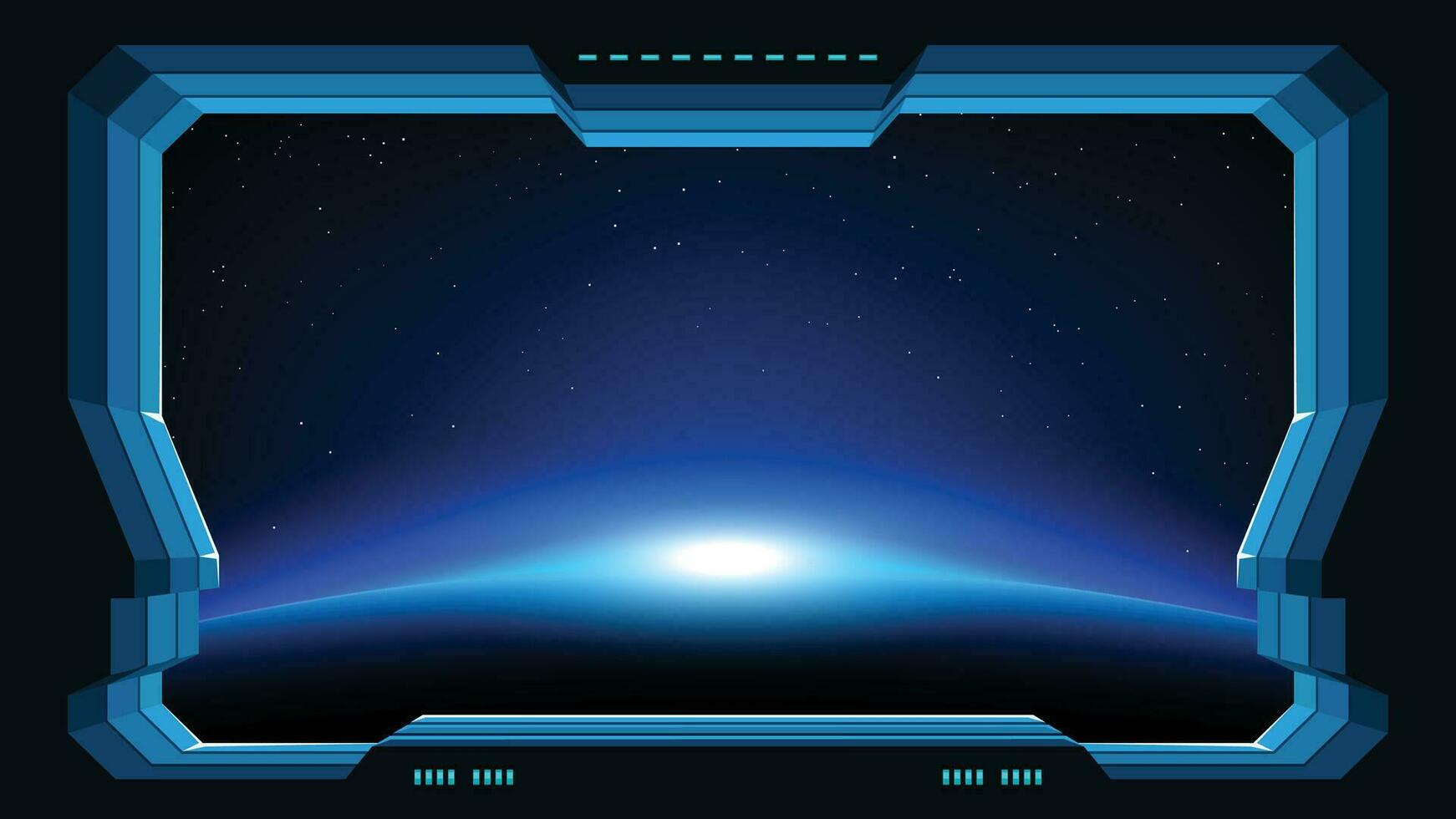 futuristic window planet view vector