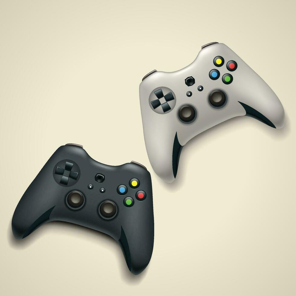 pair gamepads on bright vector