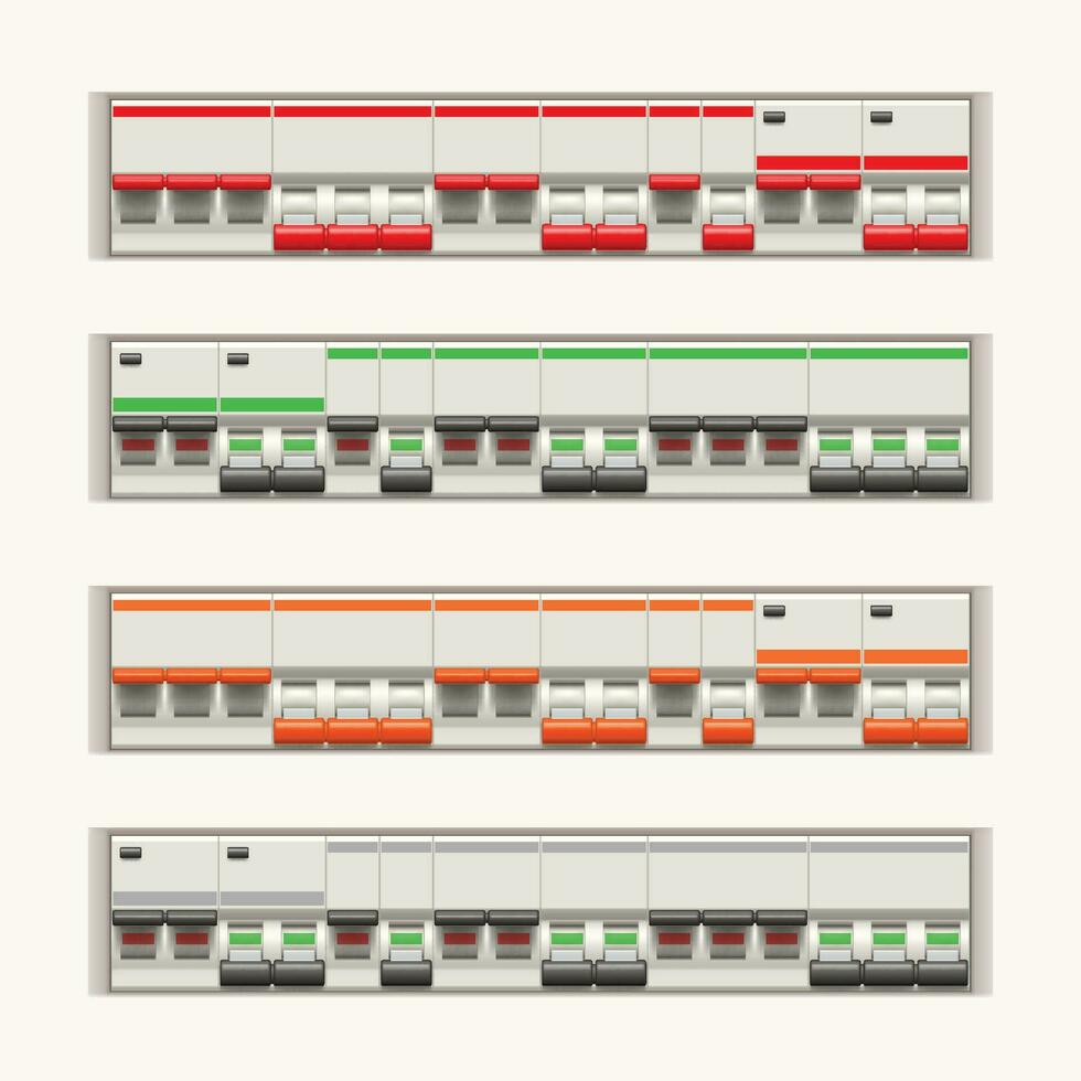 electric switches in line vector