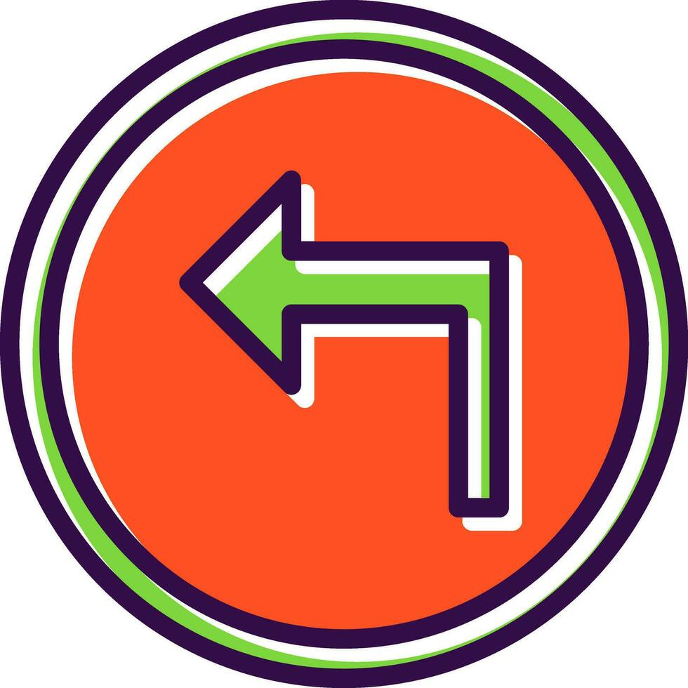 Turn Left Vector Icon Design
