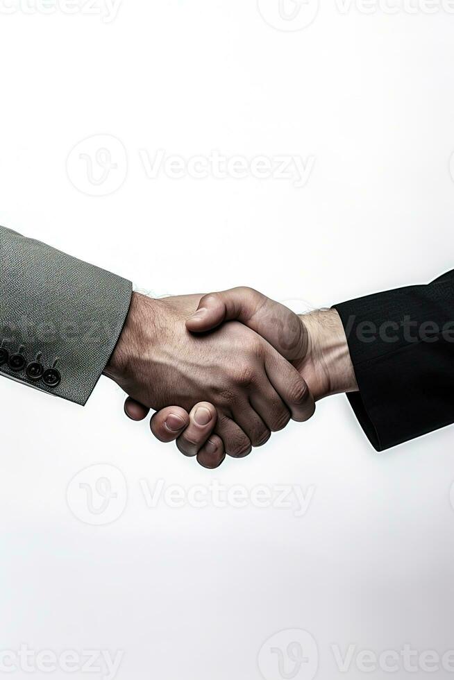 Handshake, wearing a suit, formal occasion, AI Generated photo