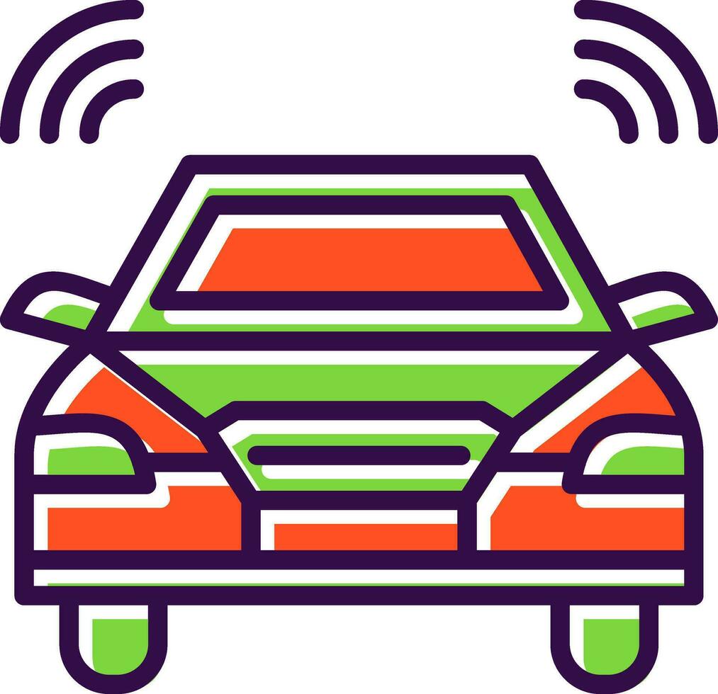 Autonomous car Vector Icon Design
